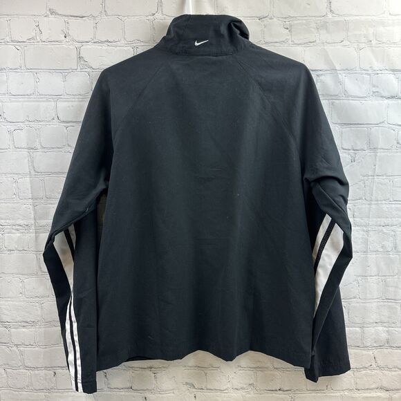 Nike Black And White Striped Windbreaker Full Zipper Jacket Adult Large 12-14 - Picture 4 of 9